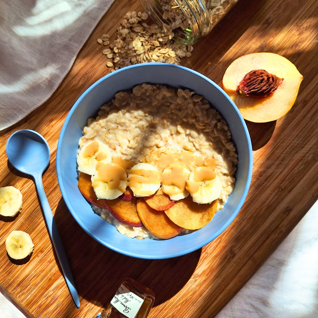 Peachy Keen Morning Delight: Banana Peach Oats