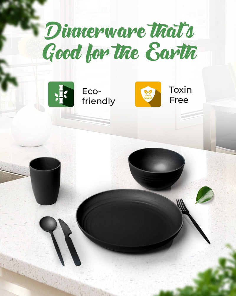 
                  
                    Wheat Straw Eco-Friendly Combo Sets - Black - 8 Piece
                  
                