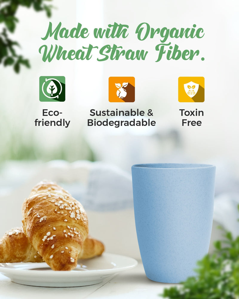 
                  
                    Wheat Straw Eco-Friendly Cups Sets - Blue - 12 Pack
                  
                