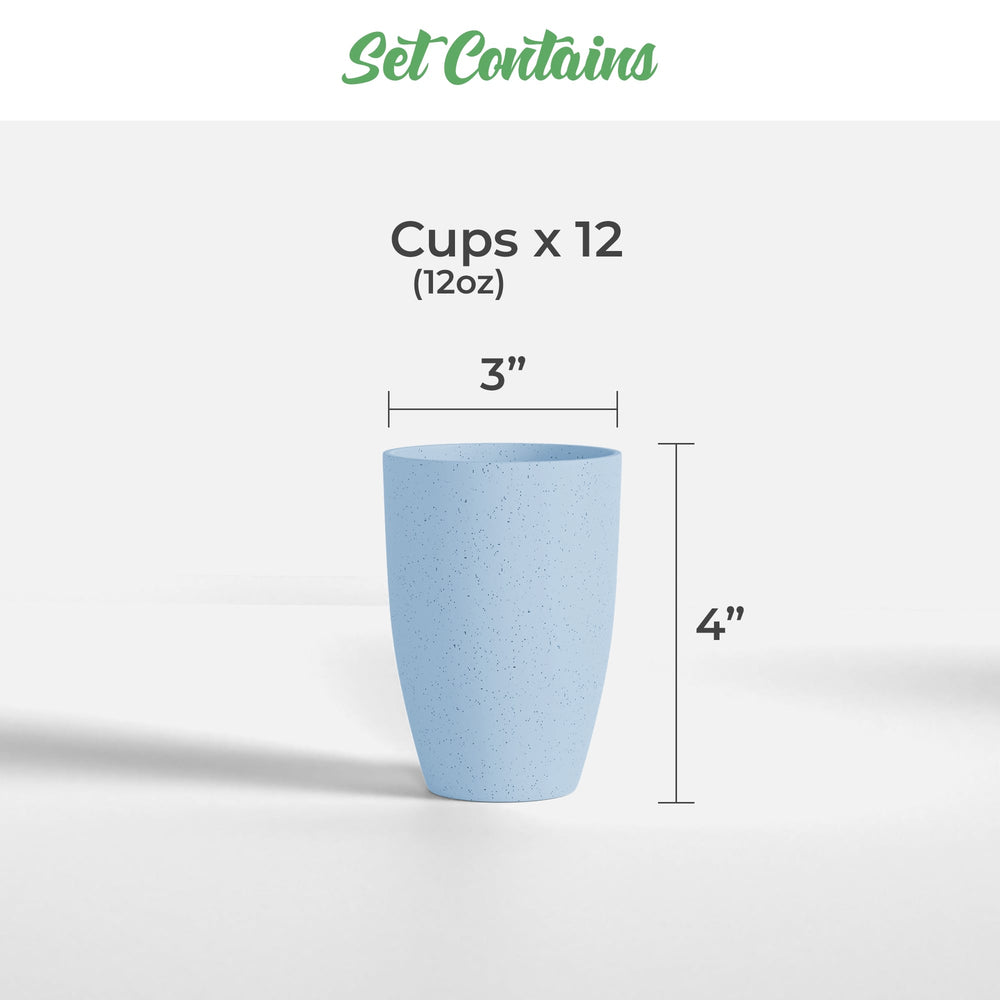 
                  
                    Wheat Straw Eco-Friendly Cups Sets - Blue - 12 Pack
                  
                