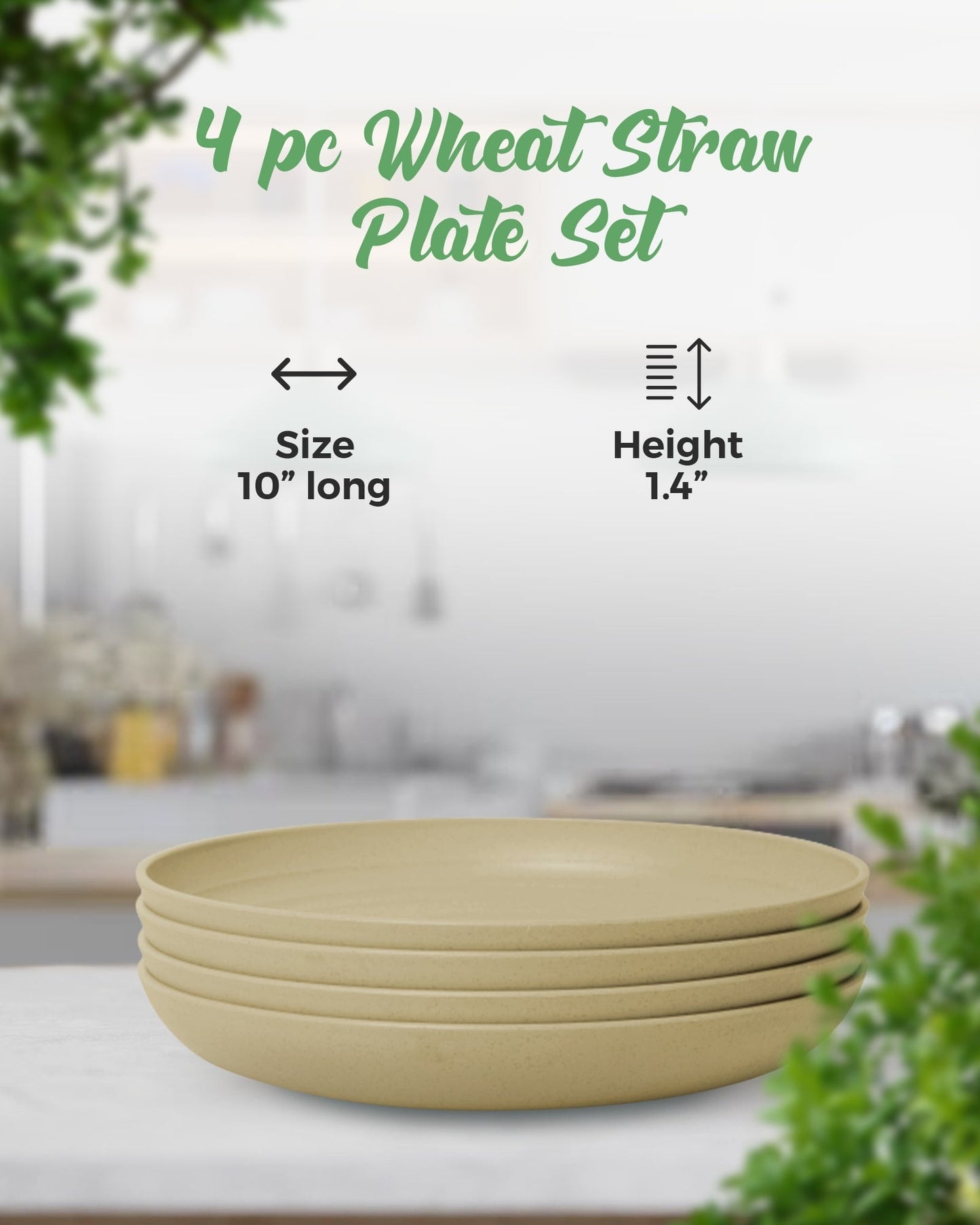 
                  
                    Wheat Straw Eco-Friendly Plates Sets - Beige - 8 Pack
                  
                