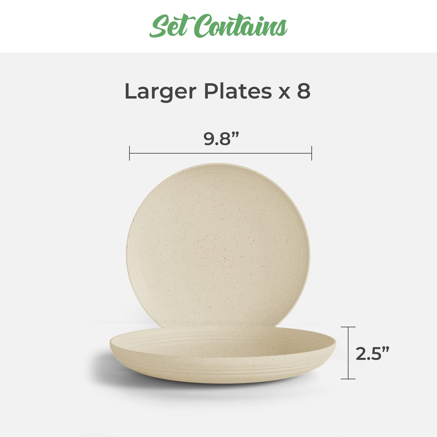 
                  
                    Wheat Straw Eco-Friendly Plates Sets - Beige - 8 Pack
                  
                