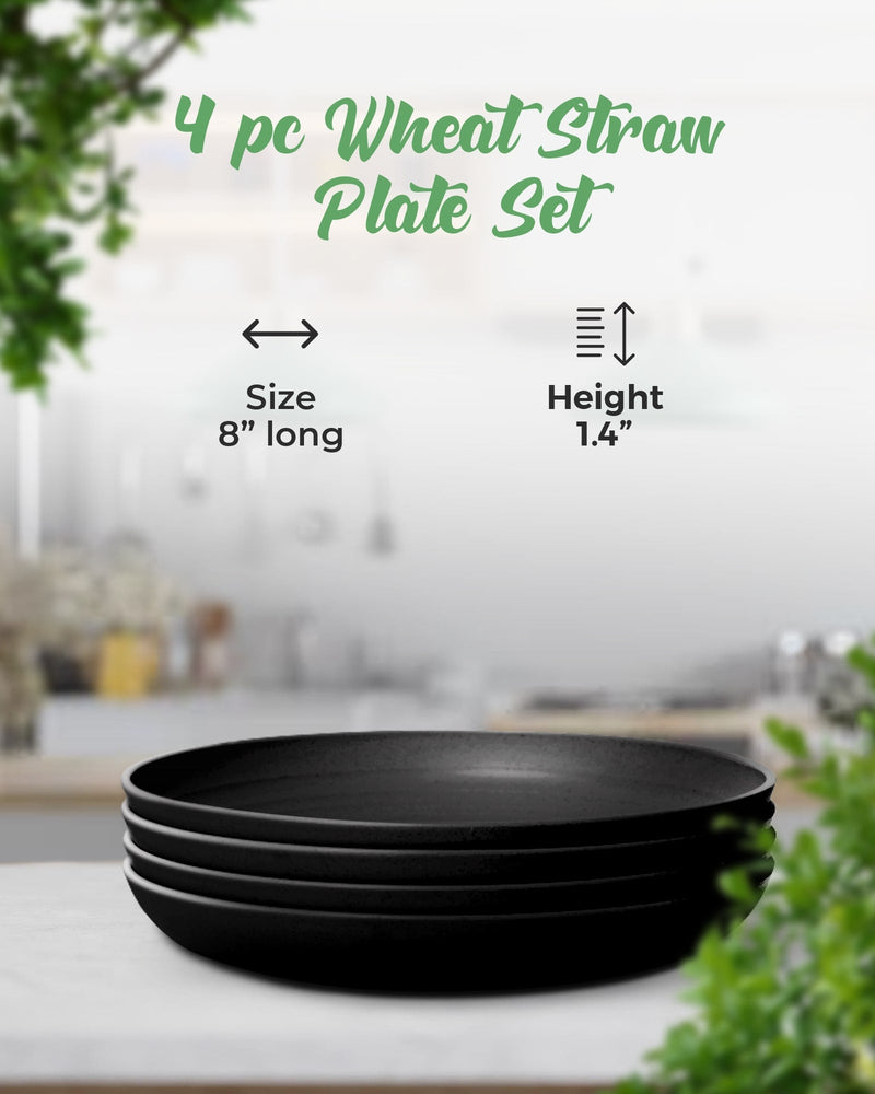 
                  
                    Wheat Straw Eco-Friendly Plates Sets - Black - 8 Pack
                  
                