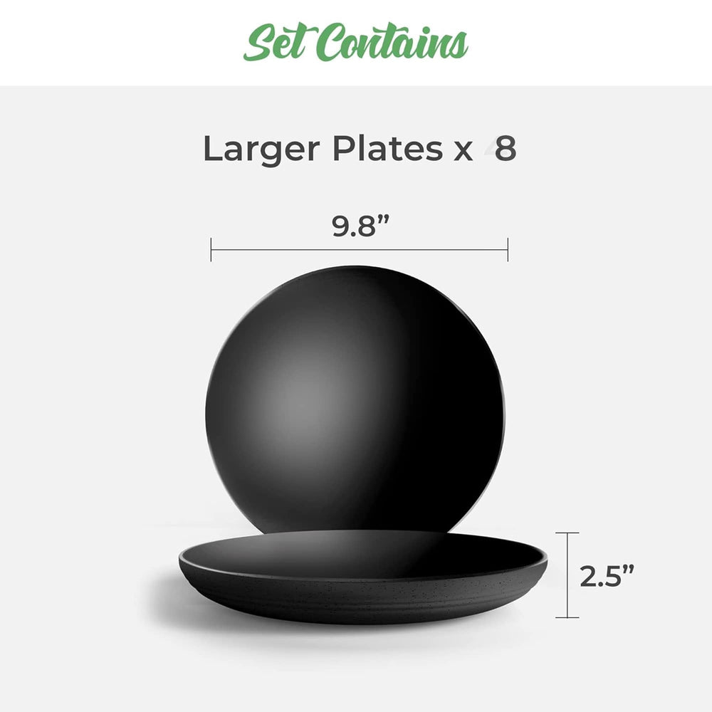 
                  
                    Wheat Straw Eco-Friendly Plates Sets - Black - 8 Pack
                  
                