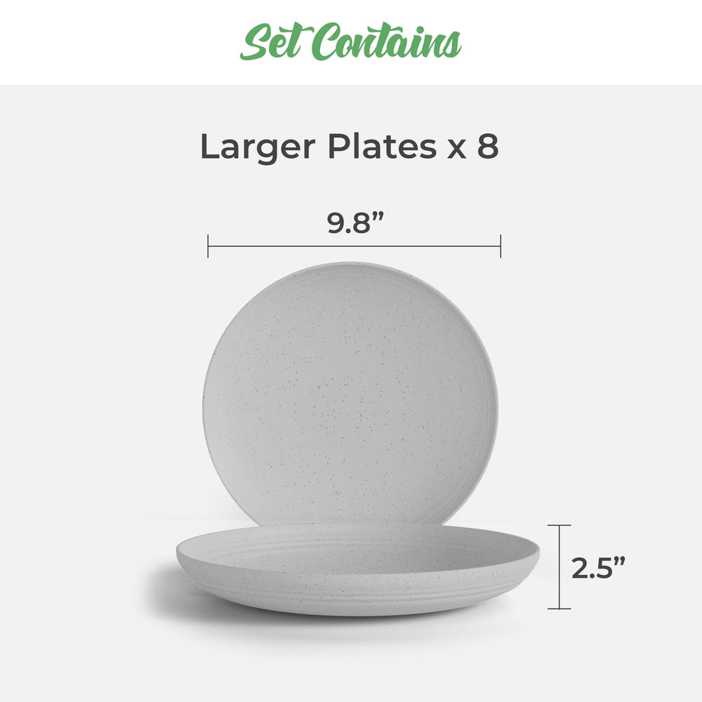 
                  
                    Wheat Straw Eco-Friendly Plates Sets - Gray - 8 Pack
                  
                