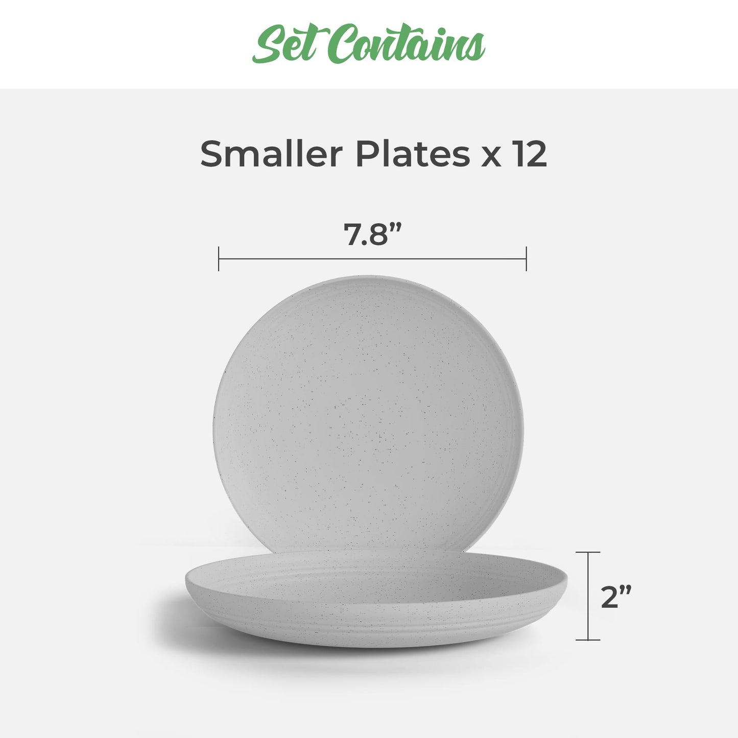 
                  
                    Wheat Straw Eco-Friendly Plates Sets - Gray - 12 Pack
                  
                